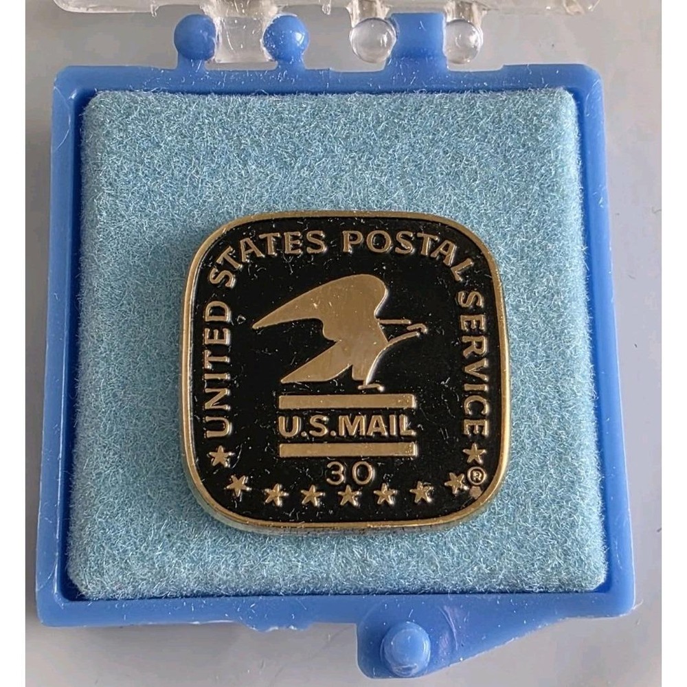 Vintage USPS 30 Year Service Pin 1/10 10K Gold Filled Original Box